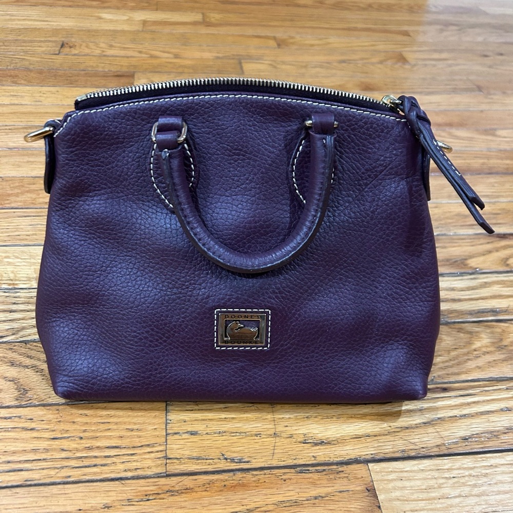 Dooney & Bourke Dillen Pebble Grain Plum Satchel